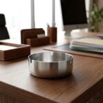 Round Tabletop Cigarette Ashtray with Multiple Rest Slots (1 Pc) - Back View by Nari Haat, Indian ethnic wear, women ...