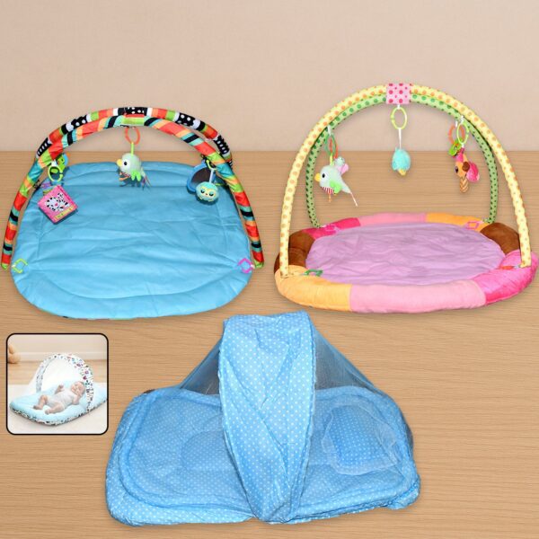 Multipurpose Baby Play Gym and Sleeping Mat (Mix Design / 1 Pc) - Front View by Nari Haat, Indian ethnic wear, women ...