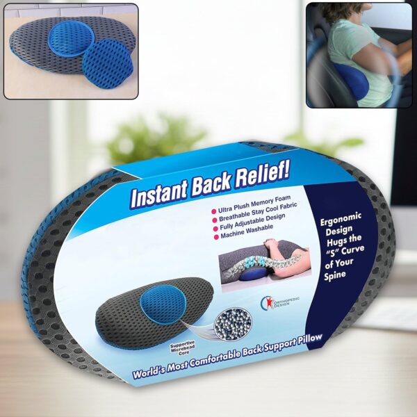 Ergonomic Orthopedic Back Support Pillow (18 x 9 Inch / 1 Pc) - Front View by Nari Haat, Indian ethnic wear, women cl...