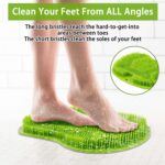 Green Silicone Bath Massage Cushion – Suction Cup Exfoliating Foot Scrubber & Mat - Closeup Embroidery by Nari Haat...