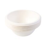 Freshee 180 ml Round Compostable Bagasse Bow (10 Pc) - Sleeve Design by Nari Haat, Indian ethnic wear, women clothing...