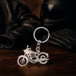 Motorcycle Silhouette Metal Keychain - (1 Pc) - Neckline Detail by Nari Haat, Indian ethnic wear, women clothing, des...