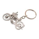 Motorcycle Silhouette Metal Keychain - (1 Pc) - Sleeve Design by Nari Haat, Indian ethnic wear, women clothing, desig...