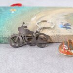Motorcycle Silhouette Metal Keychain - (1 Pc) - Closeup Embroidery by Nari Haat, Indian ethnic wear, women clothing, ...
