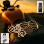 Motorcycle Silhouette Metal Keychain - (1 Pc) - Front View by Nari Haat, Indian ethnic wear, women clothing, designer...