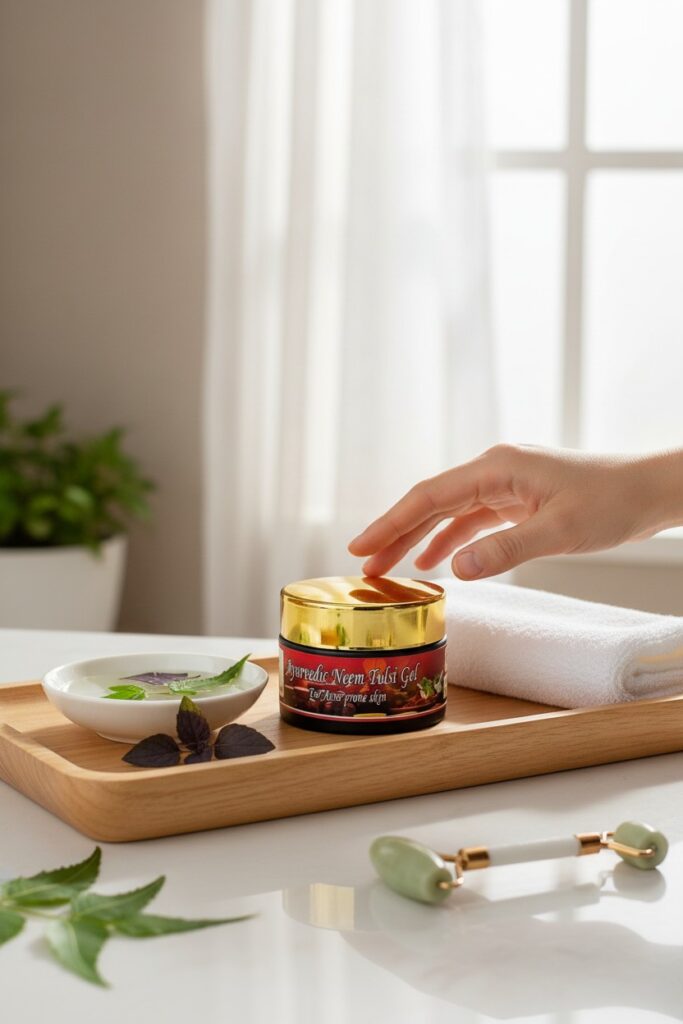 Blissful Balance Ayurvedic Rose Petals Gel – Aloe Vera Deep Cleansing Gel with Kumkumadi & Saffron for Open Pores &...