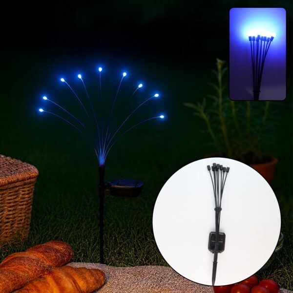 Solar LED Fiber Optic Garden Light - (1 Pc / Mix LED LIght) - Front View by Nari Haat, Indian ethnic wear, women clot...
