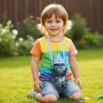 Kids Cartoon Bear Water Bottle with Straw & Shoulder Strap (1 Pc) - Full Detail by Nari Haat, Indian ethnic wear, wom...