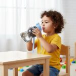 Kids Cartoon Bear Water Bottle with Straw & Shoulder Strap (1 Pc) - Full Detail by Nari Haat, Indian ethnic wear, wom...