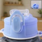 Kids Cartoon Bear Water Bottle with Straw & Shoulder Strap (1 Pc) - Fabric Detail by Nari Haat, Indian ethnic wear, w...