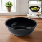 Plastic 6 Inch Black Round Deep Serving Bowl (1 Pc) - Front View by Nari Haat, Indian ethnic wear, women clothing, de...