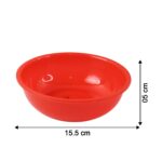 Plastic 6 Inch Red Round Deep Serving Bowl (1 Pc) - Fabric Detail by Nari Haat, Indian ethnic wear, women clothing, d...
