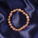 Elegant Pink Crystal Beaded Stretch Bracelet (1 Pc) - Full Detail by Nari Haat, Indian ethnic wear, women clothing, d...