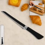 Premium 32 Cm Serrated Bread Knife with Ergonomic Handle, Chhari - Front View by Nari Haat, Indian ethnic wear, women...