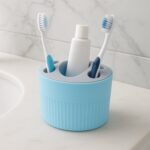 Multipurpose Bathroom Toothbrush and Utility Holder Stand with Multiple Slots (1 Pc) - Back View by Nari Haat, Indian...