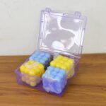 Colorful Cube Shaped Wax Candles (4 Pc) - Full Detail by Nari Haat, Indian ethnic wear, women clothing, designer suit