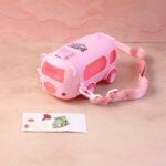 Bus Shaped Kids Water Bottle with Strap – 500ml Cute Cartoon Design With Sticker - Fabric Detail by Nari Haat, Indi...