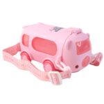 Bus Shaped Kids Water Bottle with Strap – 500ml Cute Cartoon Design With Sticker - Sleeve Design by Nari Haat, Indi...