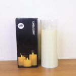LED Flameless Candle Light with Flickering Flame Effect in Glass Cover (1 Pc) - Full Detail by Nari Haat, Indian ethn...