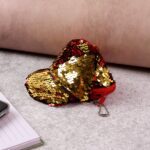 Stylish Sequin Mini Cap-Shaped Coin Purse (1 Pc) - Neckline Detail by Nari Haat, Indian ethnic wear, women clothing, ...