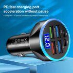 Multi-Port Fast Car Charger for 12V/24V Vehicles – 4-USB Smart Adapter - Neckline Detail by Nari Haat, Indian ethni...