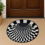 3D Space Round Carpet, Floor Mat Non-Woven Doormat (60 Cm) - Fabric Detail by Nari Haat, Indian ethnic wear, women cl...