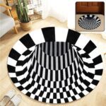 3D Space Round Carpet, Floor Mat Non-Woven Doormat (60 Cm) - Front View by Nari Haat, Indian ethnic wear, women cloth...