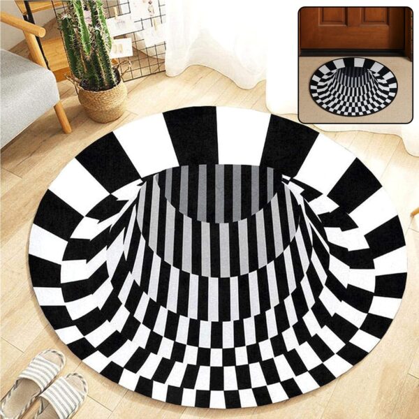3D Space Round Carpet, Floor Mat Non-Woven Doormat (60 Cm) - Front View by Nari Haat, Indian ethnic wear, women cloth...