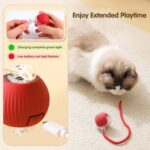 Rechargeable Interactive Cat Toy Ball with Detachable Tail and LED Light (1 Pc) - Closeup Embroidery by Nari Haat, In...