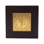 Golden Charan Paduka in Wooden Box – Spiritual Gift & Pooja Accessory - Sleeve Design by Nari Haat, Indian ethnic w...