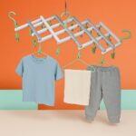 Adjustable Clothes Hanger with 29 Clips – Windproof Dryer Rack - Front View by Nari Haat, Indian ethnic wear, women...