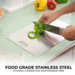 Stainless Steel Vegetable & Fruit Cutting Chopping Board (31×20 Cm / 1 Pc) - Neckline Detail by Nari Haat, Indian et...