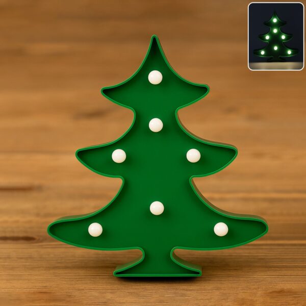 Christmas Tree Shape LED Decorative Night Light (1 Pc) - Front View by Nari Haat, Indian ethnic wear, women clothing,...