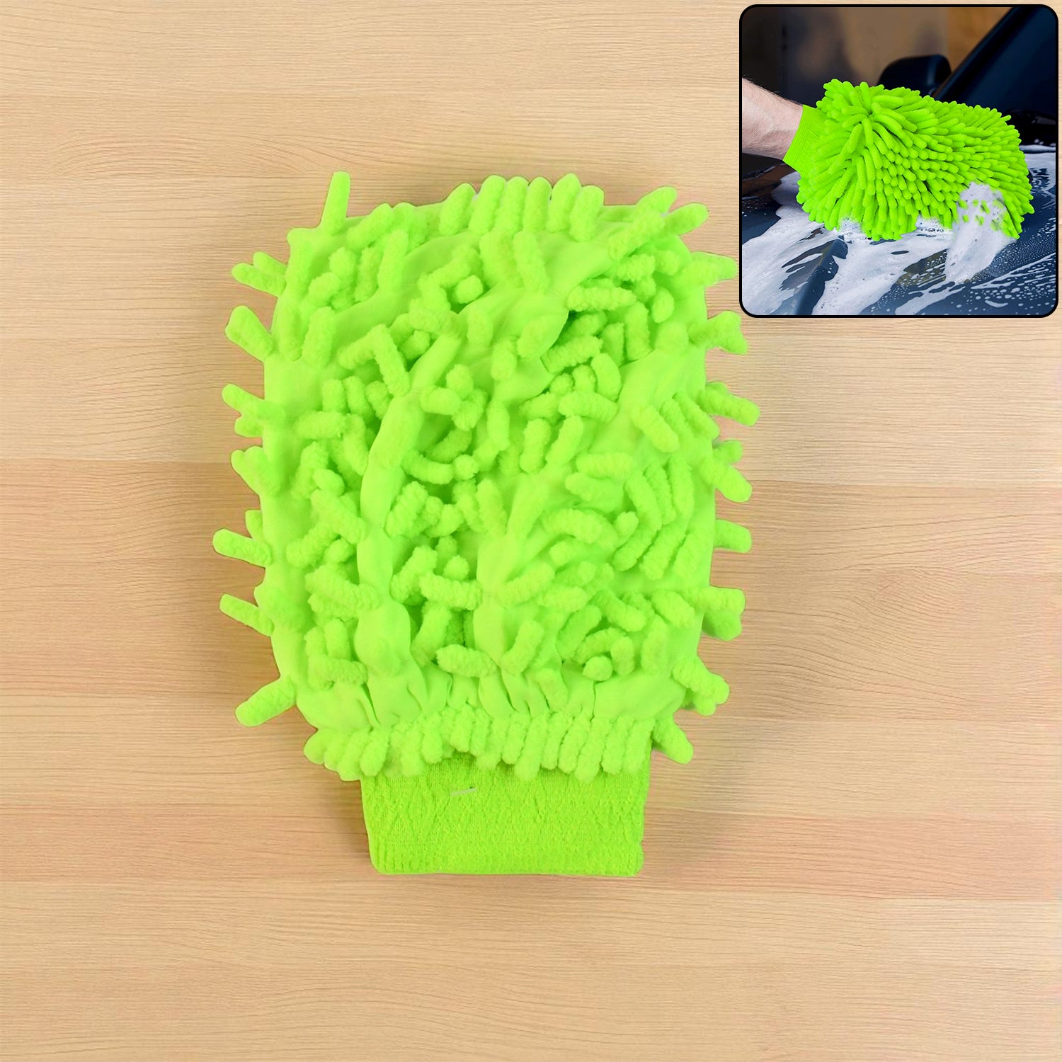 Cleaning-Glove-01.jpg Microfiber Car Wash Glove Mitt For Car,Bike,Home & Surface - Front View by Nari Haat, Indian ethnic wear, women cloth...