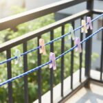 Clothesline Rope 12 Clips – 5 Meter Approx Heavy Duty Laundry Drying Rope with Clip - Closeup Embroidery by Nari Ha...