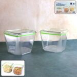 Food Storage Container Set with Leak-Proof Lid (500 ML / 2 Pc) - Front View by Nari Haat, Indian ethnic wear, women c...