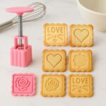 Multipurpose Cookie Biscuit Stamp Mold Set with Press Handle - Full Detail by Nari Haat, Indian ethnic wear, women cl...