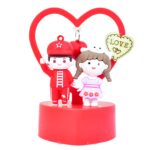 Cute Romantic Couple Love Showpiece with Heart Frame (1 Pc) - Sleeve Design by Nari Haat, Indian ethnic wear, women c...