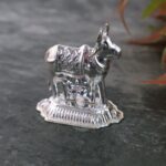 Silver-Plated Kamdhenu Cow & Tulsi Plant Pair – Pooja & Home Décor - Back View by Nari Haat, Indian ethnic wear, w...