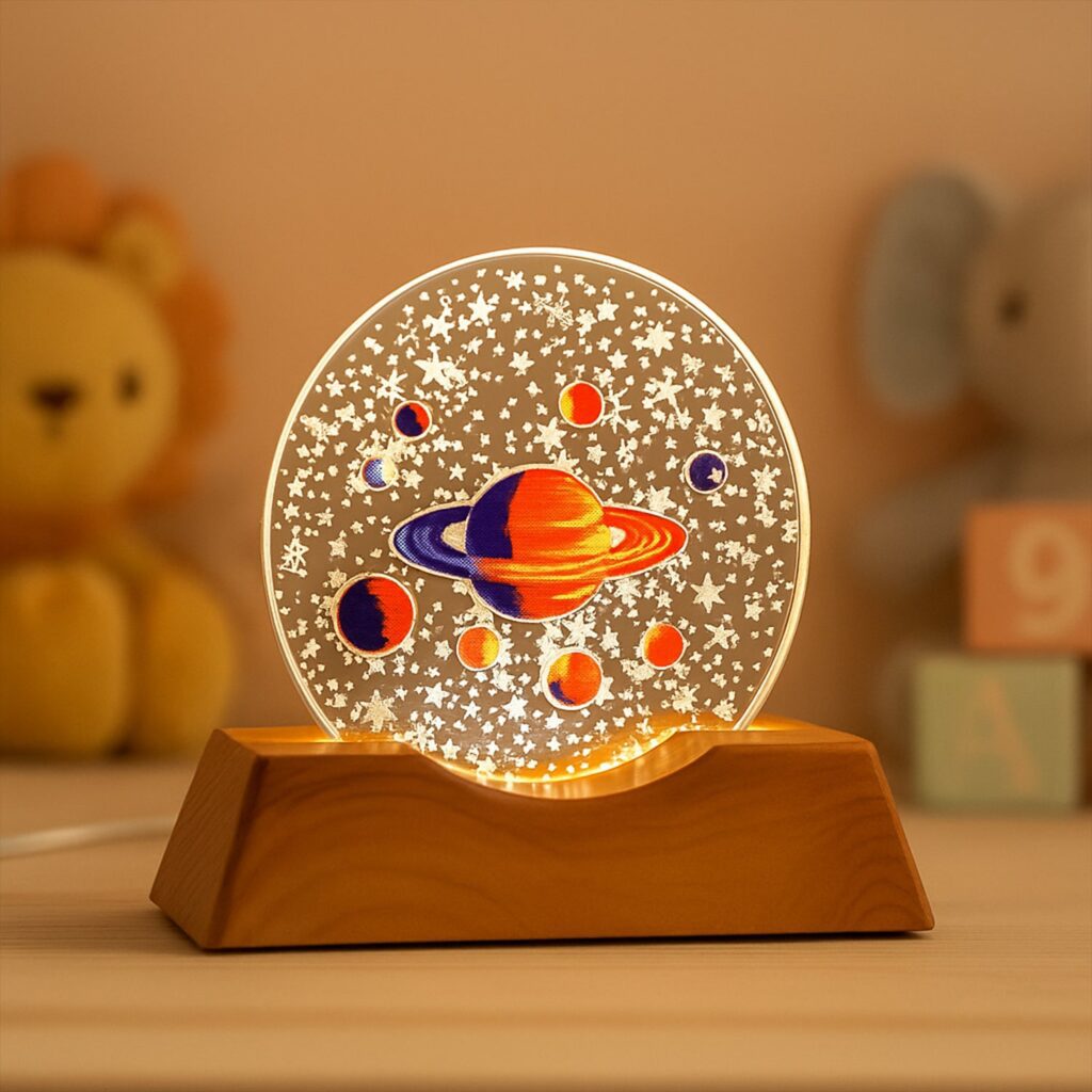 3D Creative Visualization Lamp – LED Night Ligh (1 Pc) - Front View by Nari Haat, Indian ethnic wear, women clothin...
