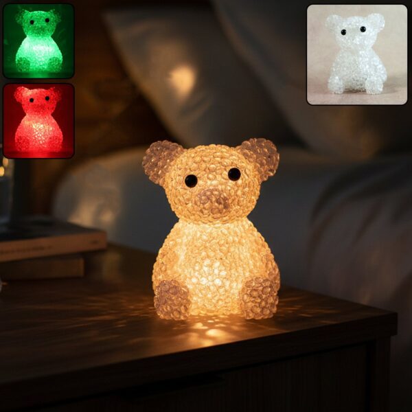 Bear Decorative LED Night Lamp with Color-Changing Glow (1 Pc) - Front View by Nari Haat, Indian ethnic wear, women c...