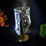 Luxury Golden Leaf Design Crystal Table Lamp (1 Pc) - Neckline Detail by Nari Haat, Indian ethnic wear, women clothin...