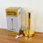 Luxury Golden Leaf Design Crystal Table Lamp (1 Pc) - Full Detail by Nari Haat, Indian ethnic wear, women clothing, d...
