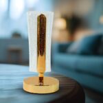 Crystal Table Lamp Sparkle Design Golden Base LED Decorative Bedside Lamp - Neckline Detail by Nari Haat, Indian ethn...