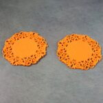 Heat-Resistant Decorative Hot Mat & Cup Coaster Set (10 cm, 2 Pc Set) - Sleeve Design by Nari Haat, Indian ethnic wea...