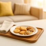 Plastic Round Dinner / Serving Plate – 19 cm (1 Pc) - Closeup Embroidery by Nari Haat, Indian ethnic wear, women cl...