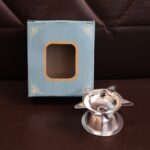 Stainless Steel Lotus Design Diya (1 Pc) - Full Detail by Nari Haat, Indian ethnic wear, women clothing, designer suit