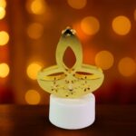 Golden Diya Shaped LED Tealight Candles (12 Pc) - Neckline Detail by Nari Haat, Indian ethnic wear, women clothing, d...