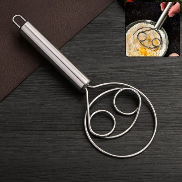 Stainless Steel Danish Dough Whisk - (1 Pc / Big) - Front View by Nari Haat, Indian ethnic wear, women clothing, desi...