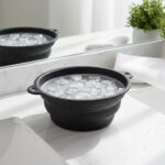 Portable Foldable Silicone Ice Bath Bowl (1 Pc) - Fabric Detail by Nari Haat, Indian ethnic wear, women clothing, des...